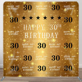 Aperturee - Aperturee Gold Star Glitter Fabric Backdrop Cover for Birthday